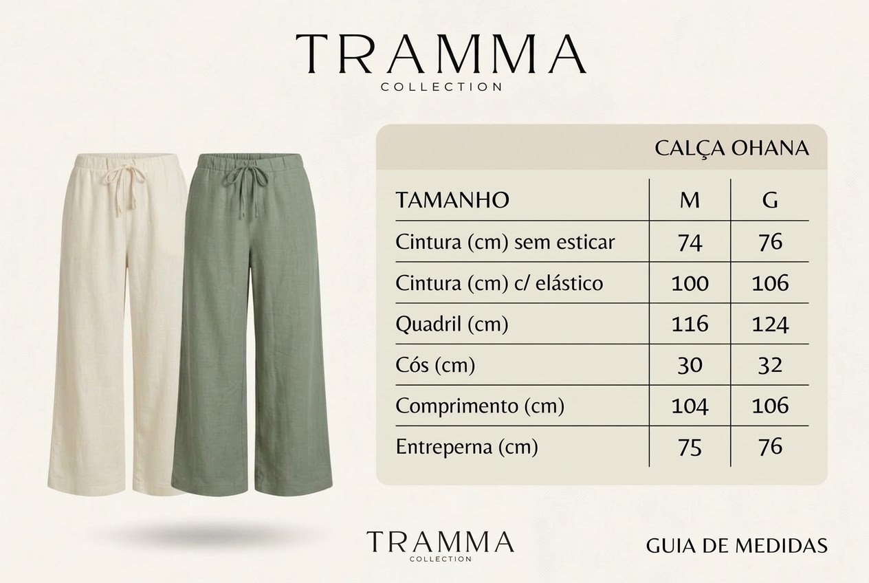 Calça Ohana - off White e Verde