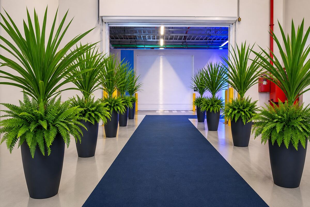 Entrada decorada com vasos de plantas Tutoia Flores