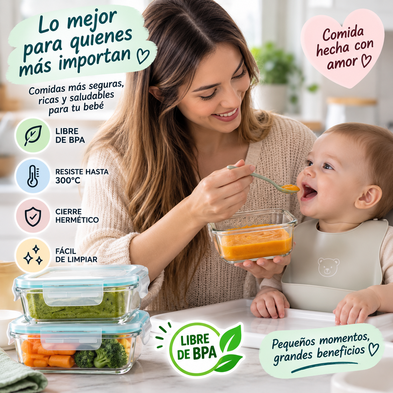 Recipientes de vidrio para preparar comida