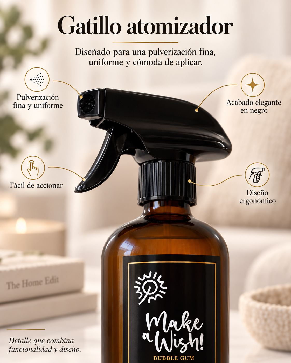 Gatillo pulverizador del Home Spray Make a Wish