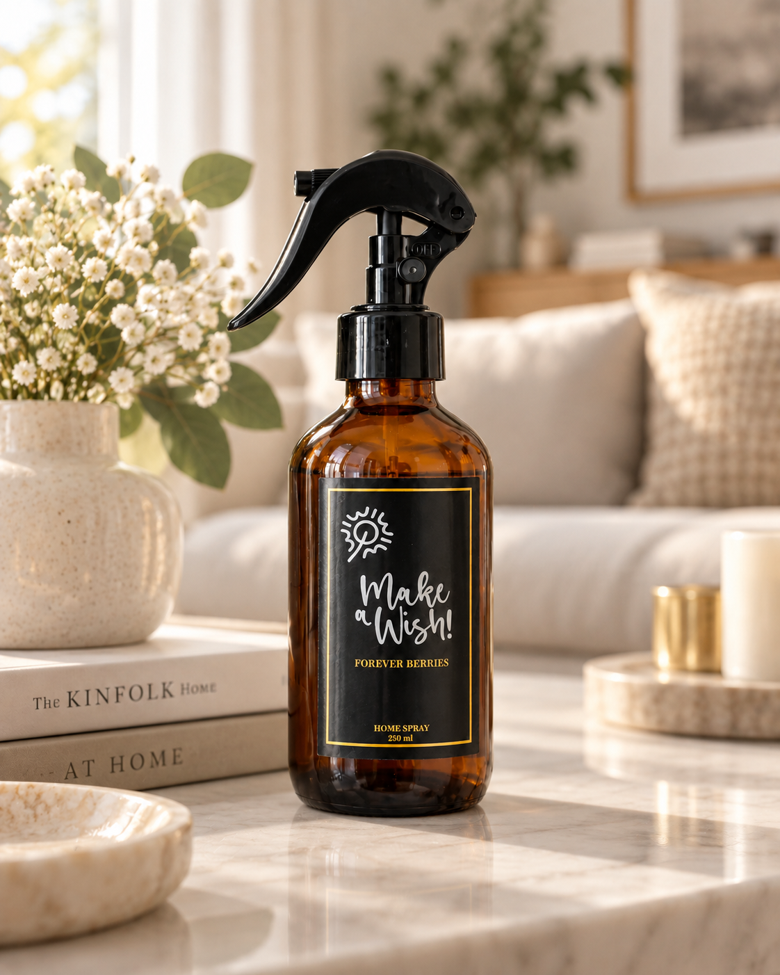 Dejar airear la tela perfumada con Home Spray Make a Wish