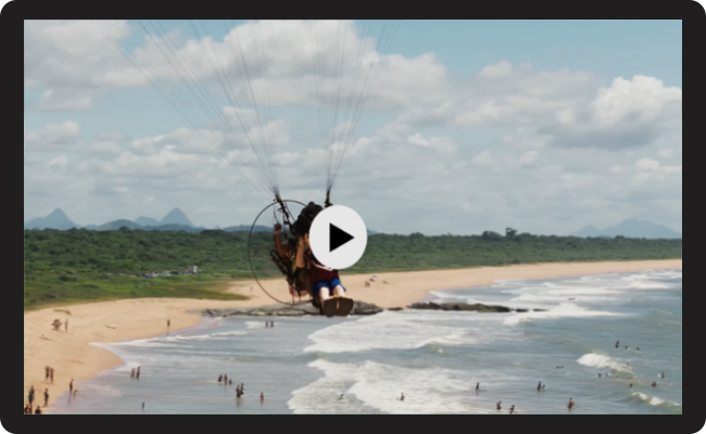 Assistir: Chegada Medininha de paramotor em Setiba