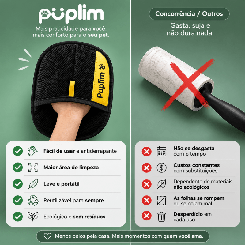 Compara&ccedil;&atilde;o Luva Tira-Pelos Puplim e alternativas descart&aacute;veis