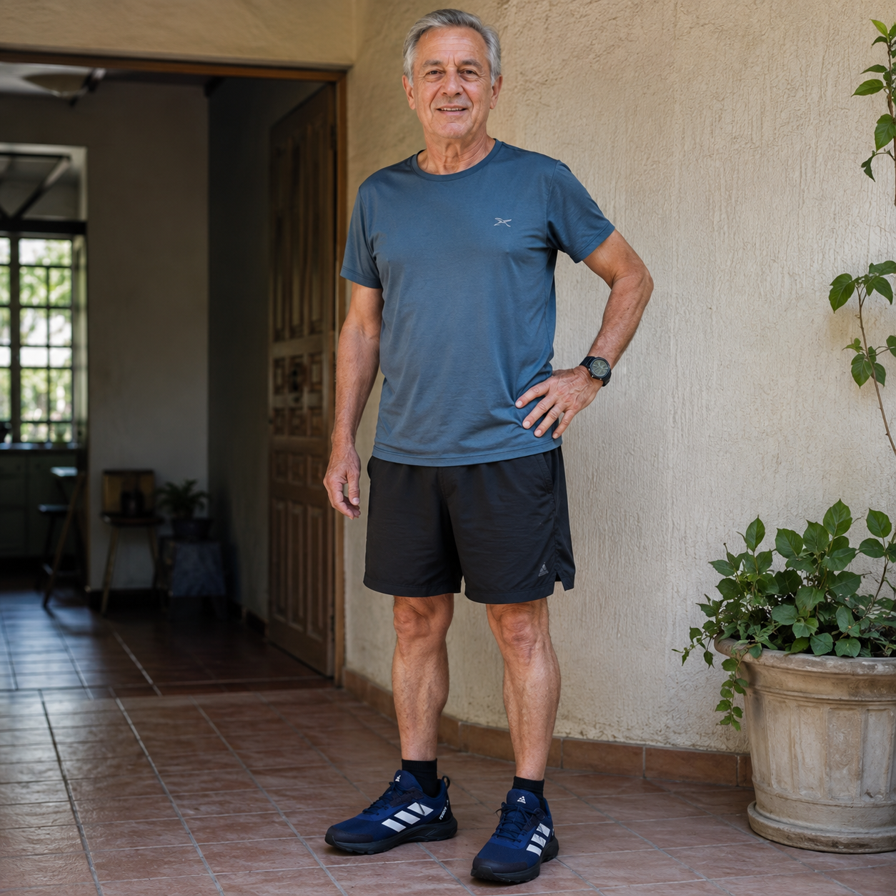 Zapatilla de trekking azul
