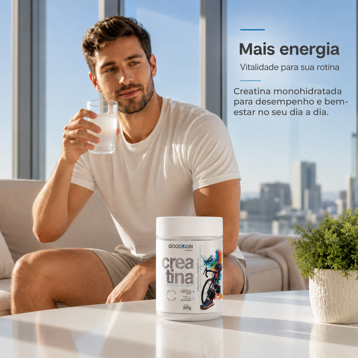 Creatina Monohidratada Good Run na rotina