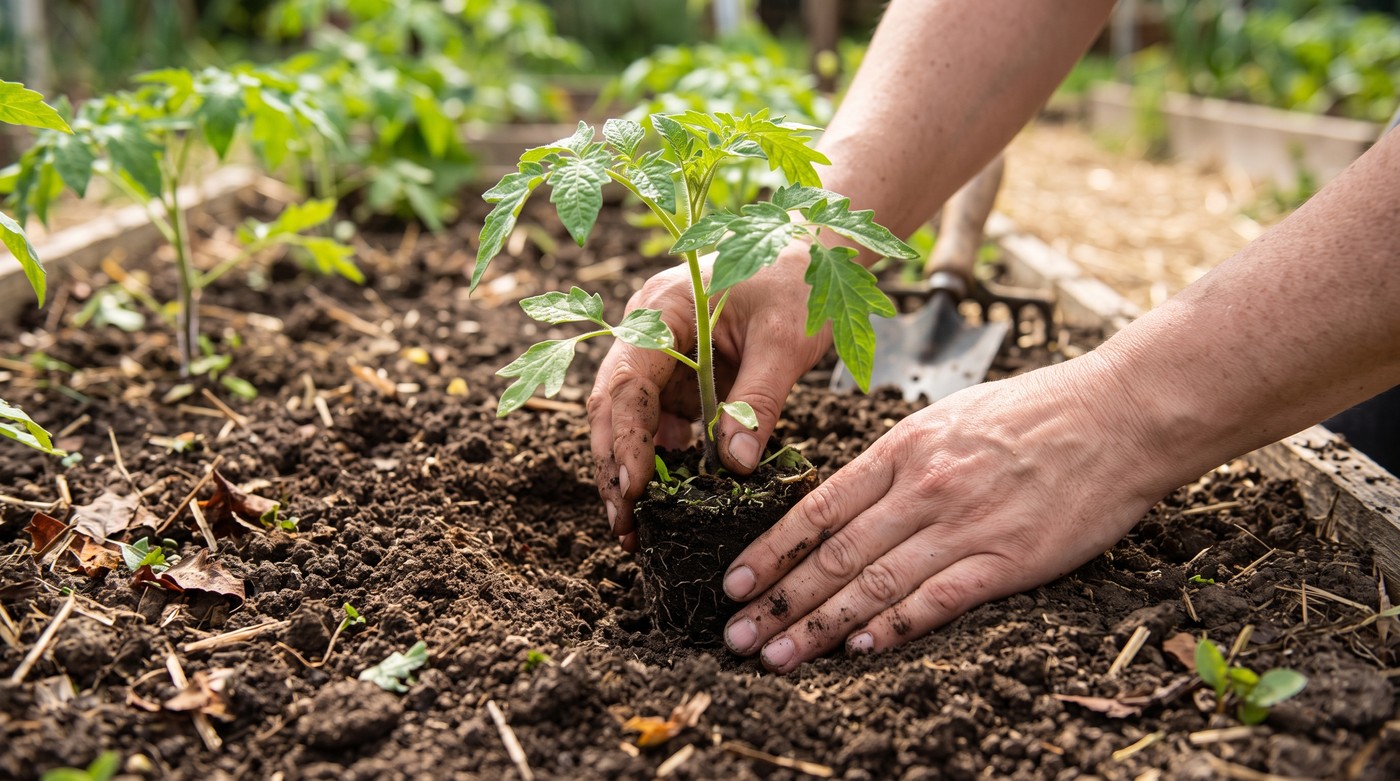 Manos sosteniendo un plantín