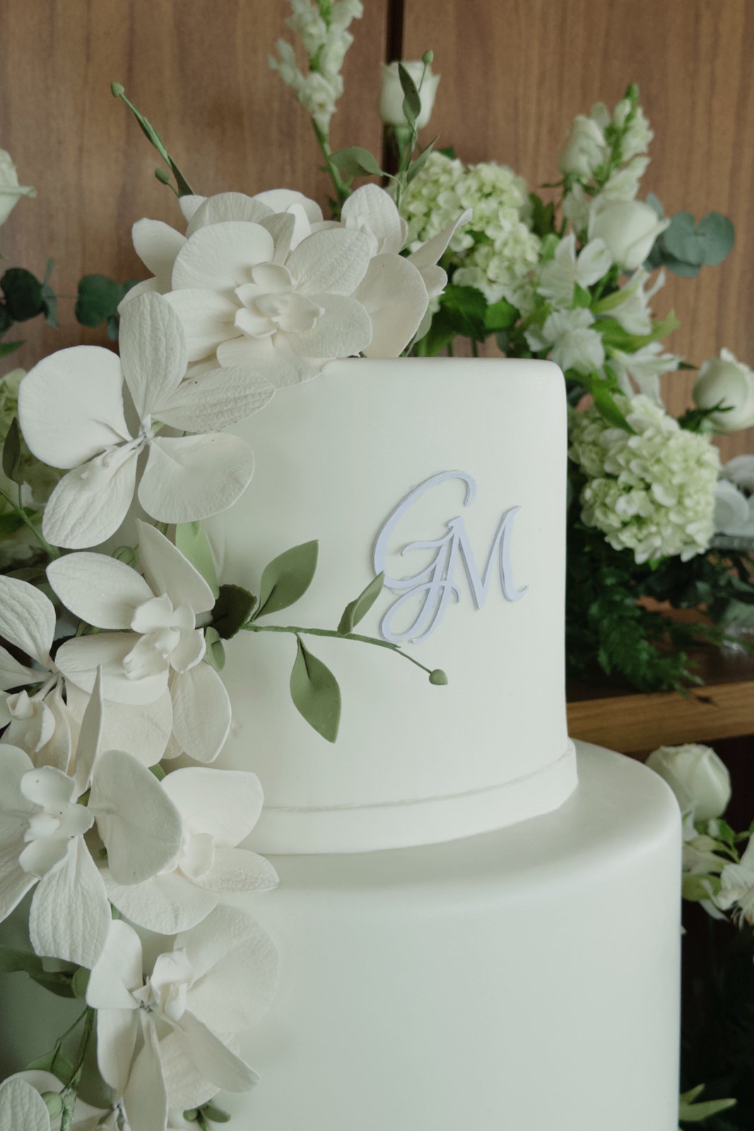 Detalhe do bolo de casamento, cobertura por Bianca