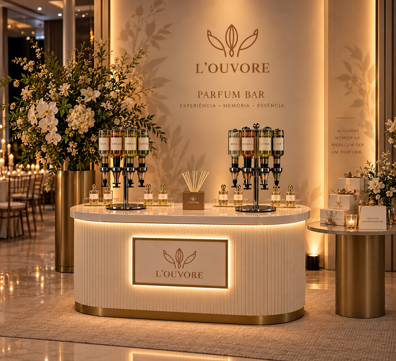 Parfum Bar da Maison Olfactive L'Ouvore montado em evento