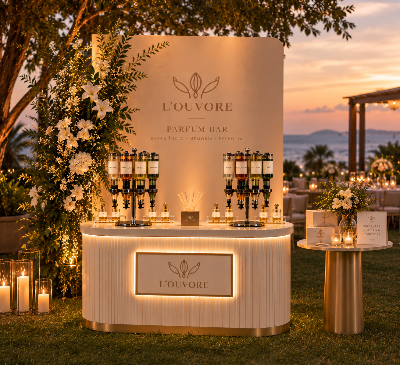 Convidados na experiência olfativa do Parfum Bar