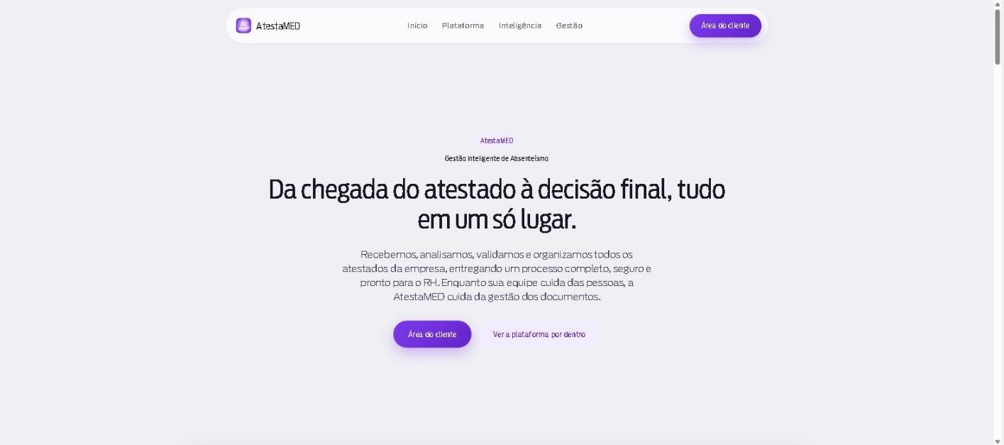 Site AtestaMED, desenvolvido por Diogo Pinotti