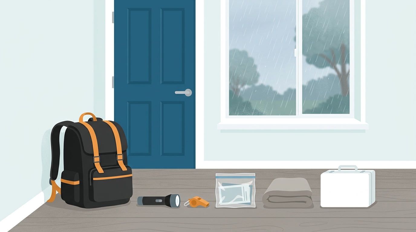 Mochila de emergencia lista para salir