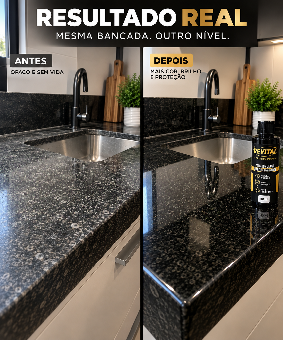Granito Prime REVITAL - Resultado antes e depois