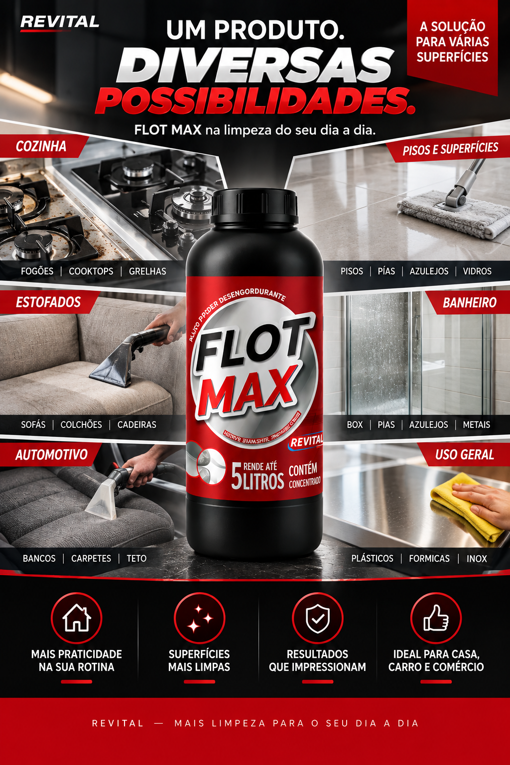 Onde usar o Flot Max Revital