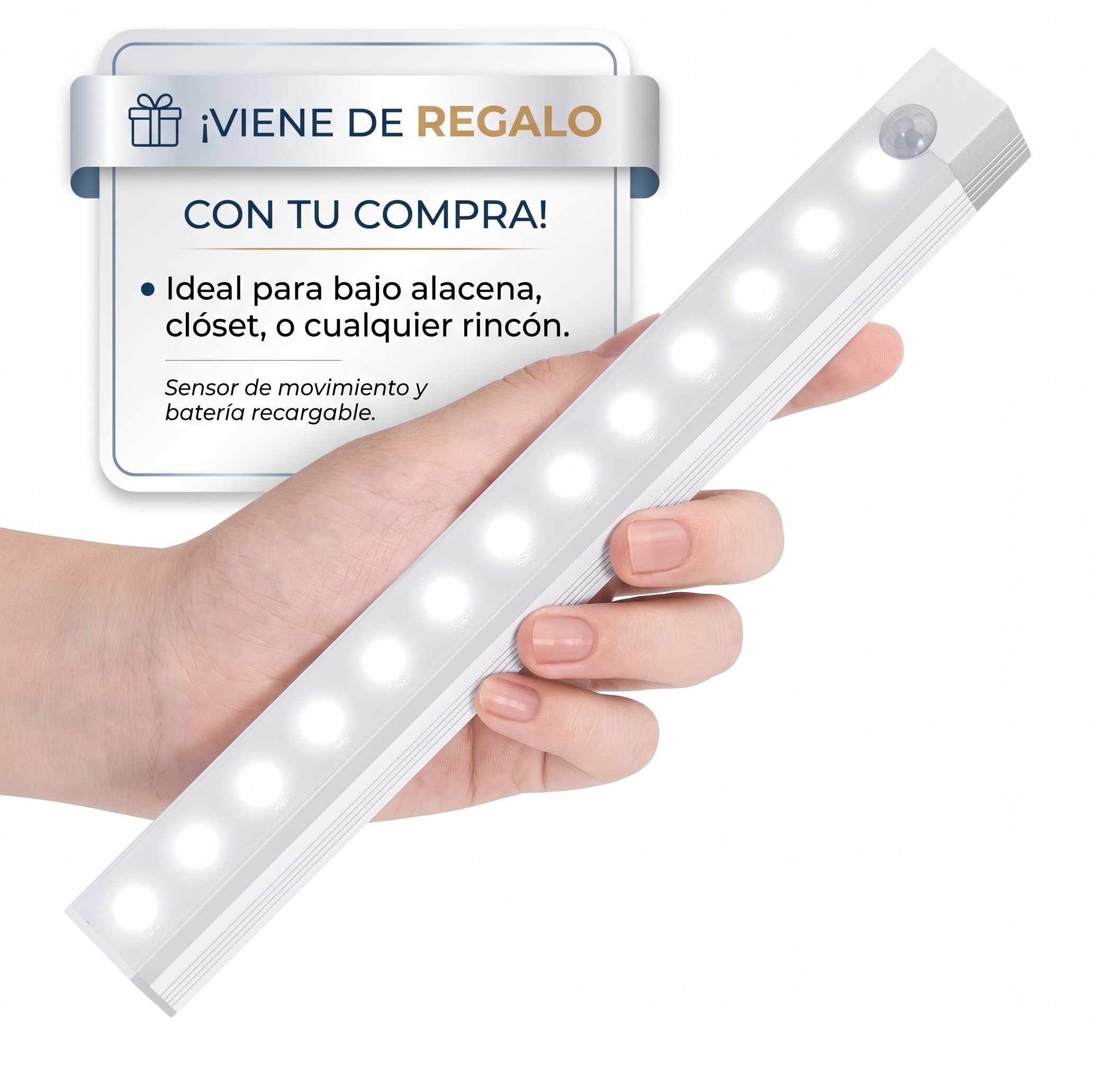 Luz LED Recargable con Sensor de Regalo