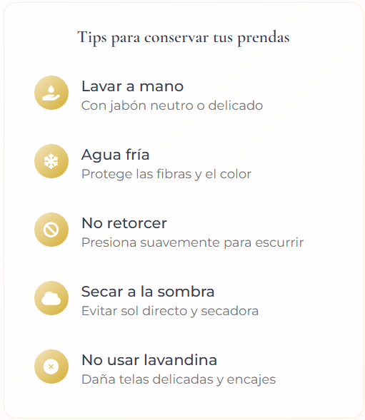 Tarjeta Cuidado de prendas