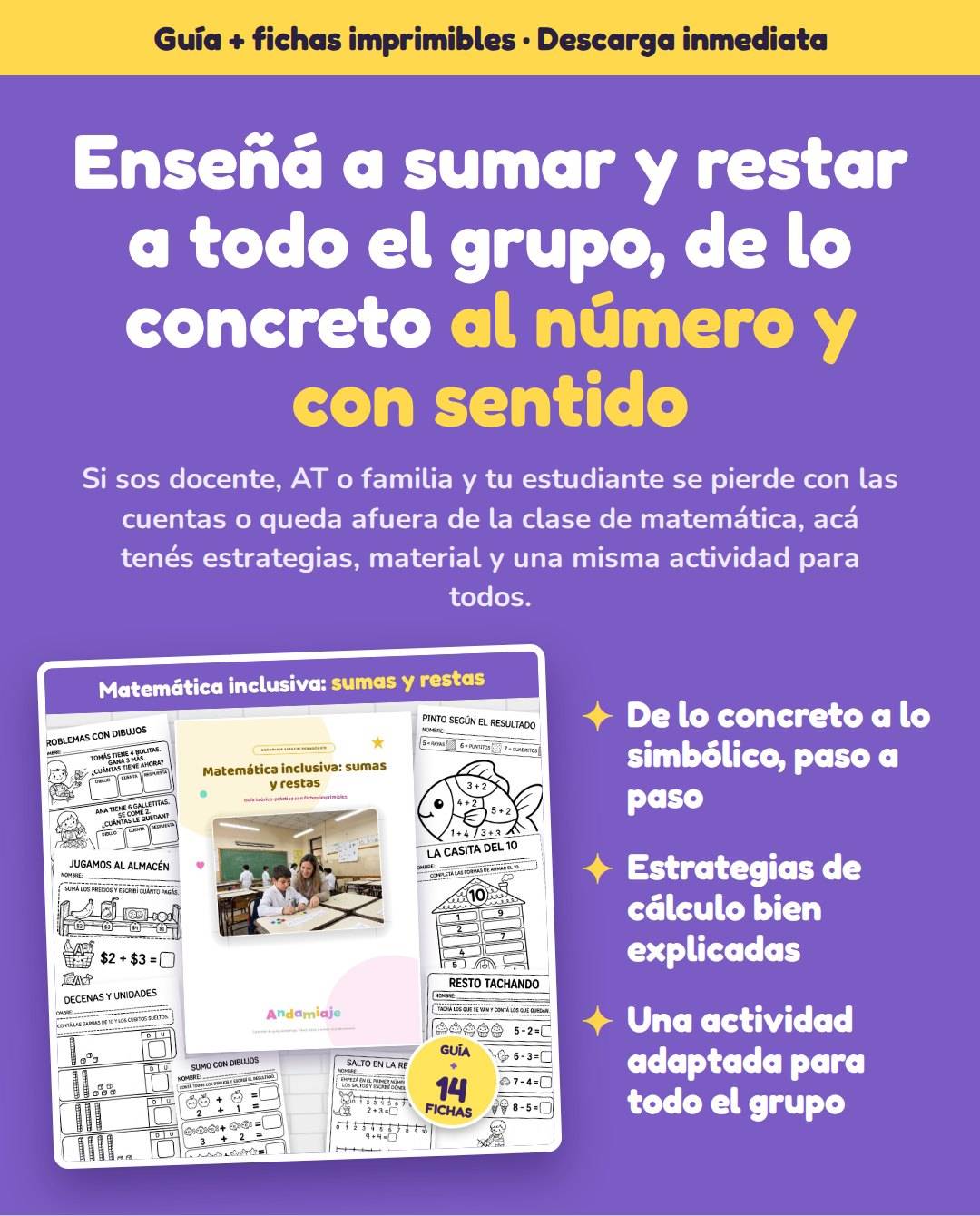 MATEMÁTICA INCLUSIVA: SUMAS Y RESTAS