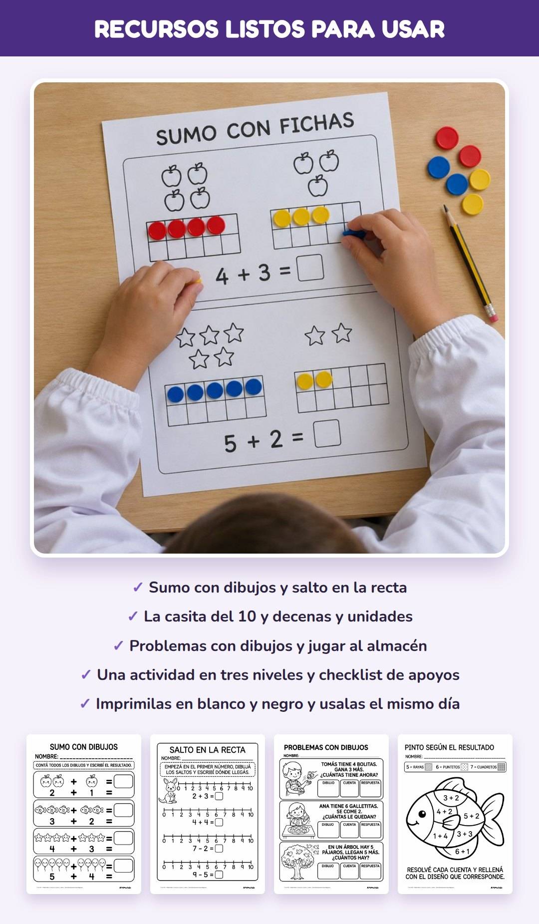 MATEMÁTICA INCLUSIVA: SUMAS Y RESTAS