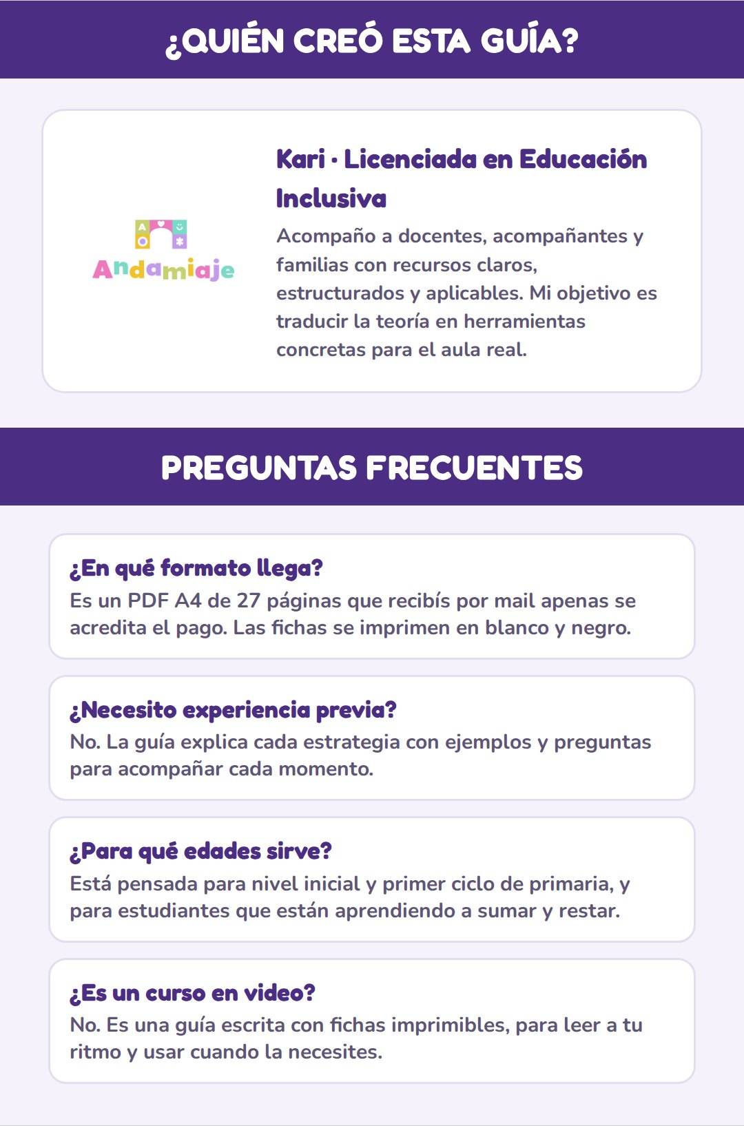 MATEMÁTICA INCLUSIVA: SUMAS Y RESTAS
