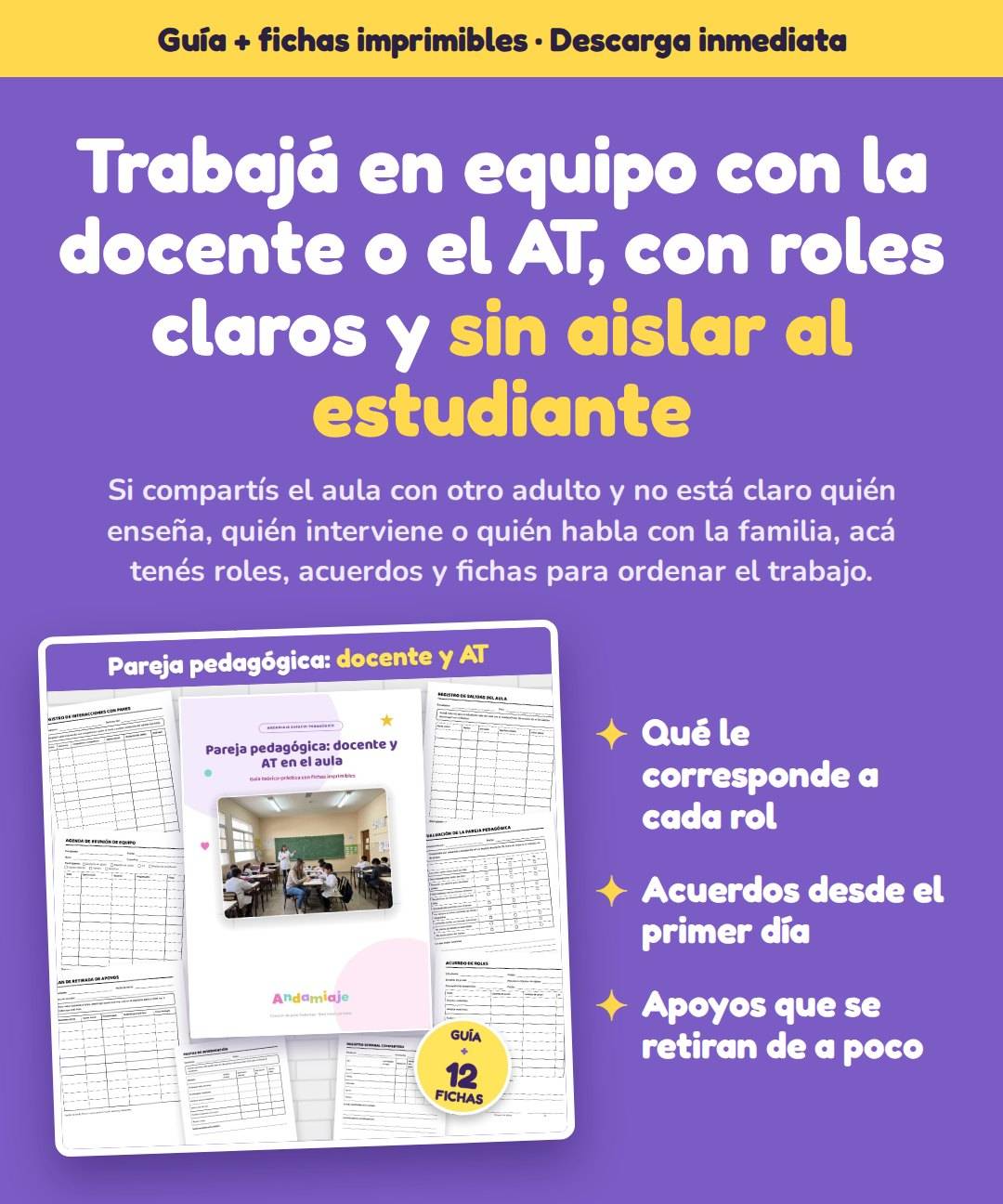 PAREJA PEDAGÓGICA: DOCENTE Y AT EN EL AULA