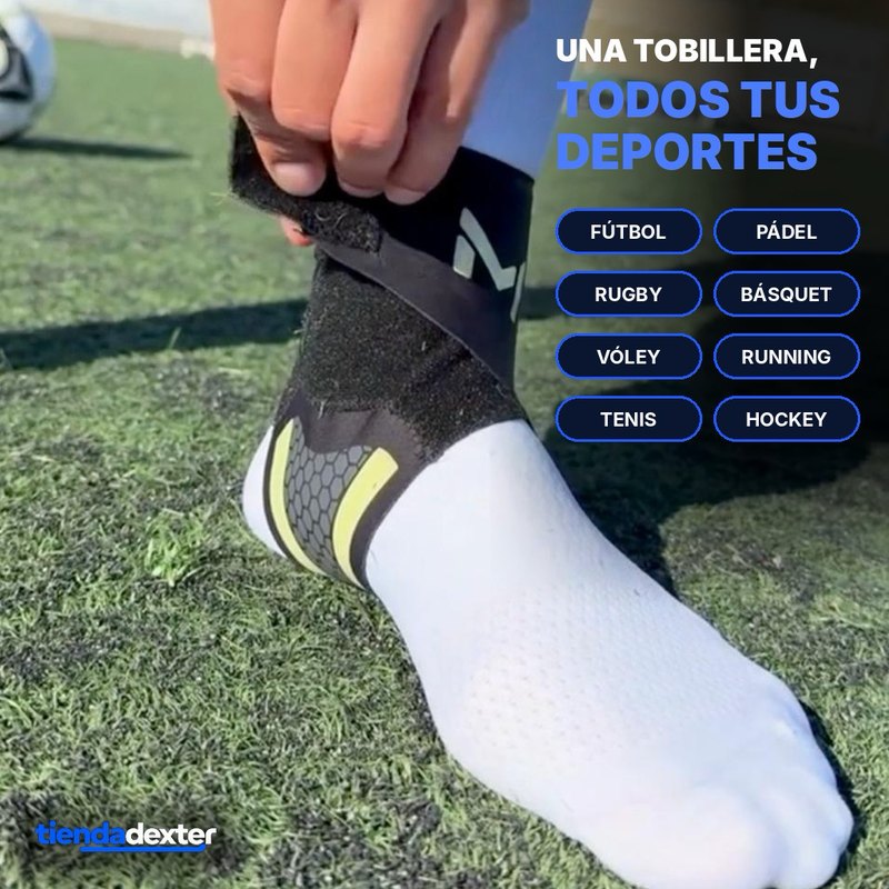 Tobillera Flex Dexter para fútbol, pádel, rugby, básquet, vóley, running, tenis y hockey