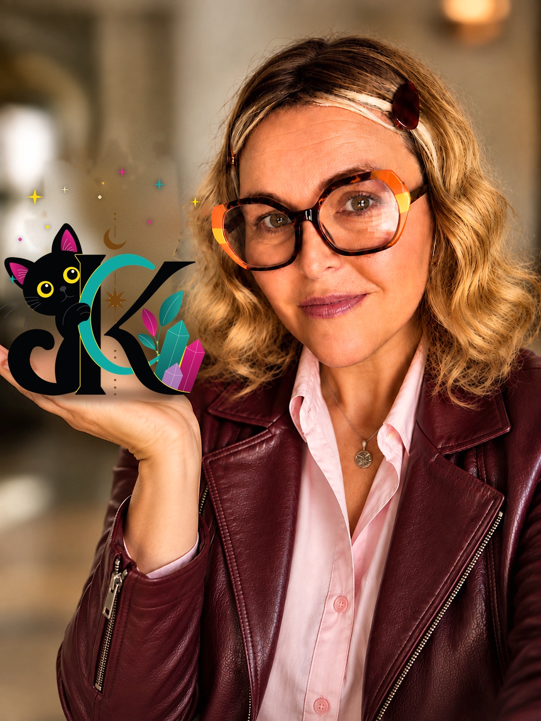 Ali creadora de kabala con el gatito Braulio