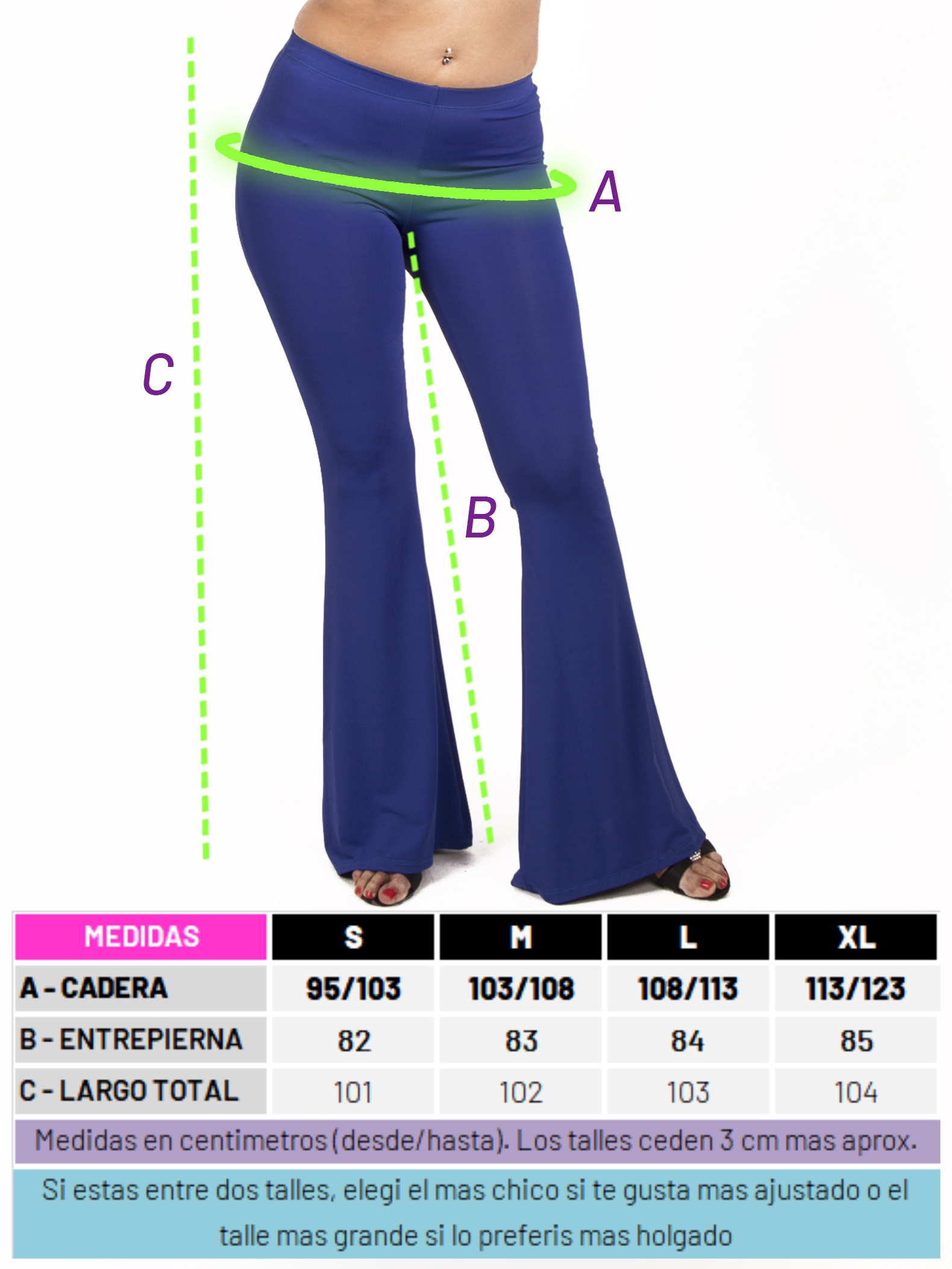Talles y medidas de pantalon amal