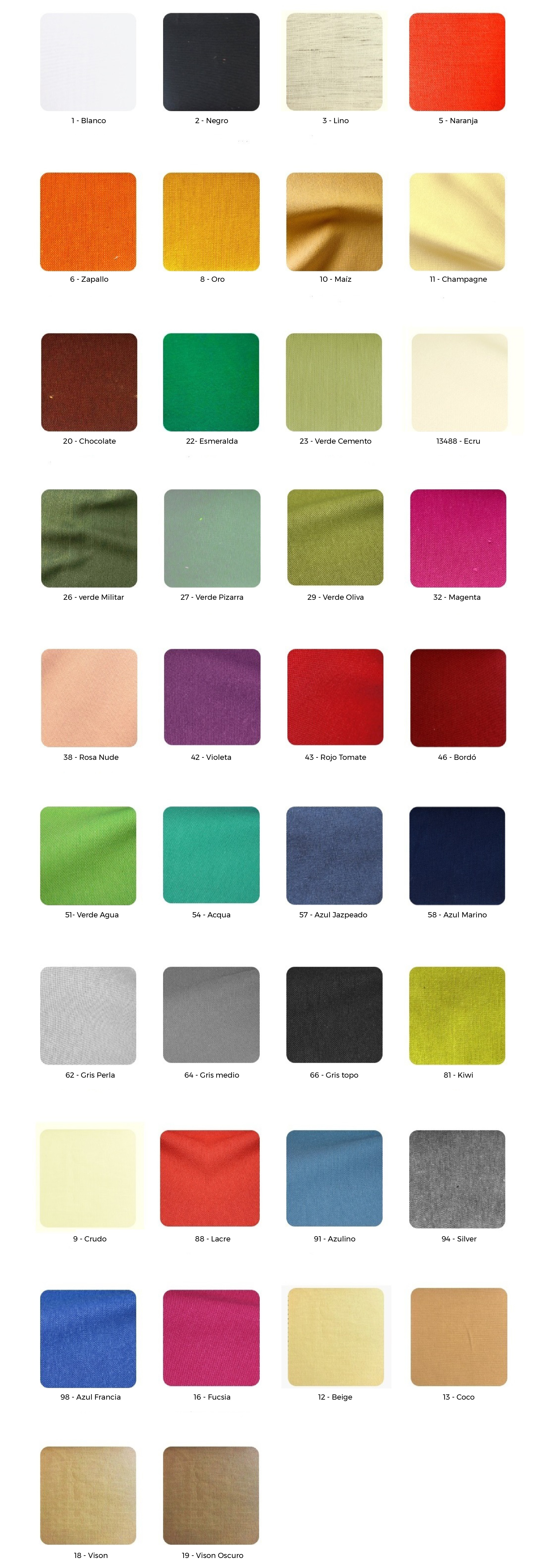 Carta de colores Panamá FENIX