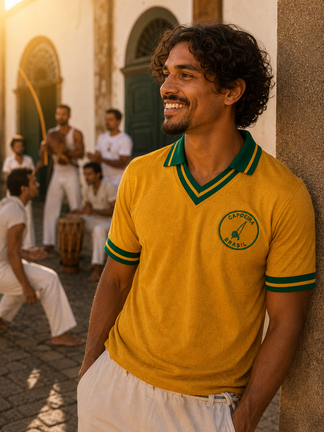 Camisa Capoeira Brasil amarela e verde