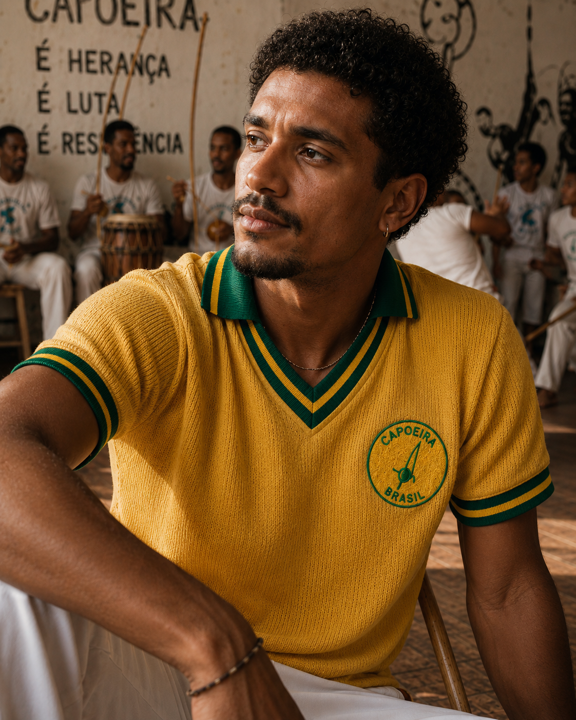 Detalhes da Camisa Capoeira Brasil Aut&ecirc;ntica Retr&ocirc;