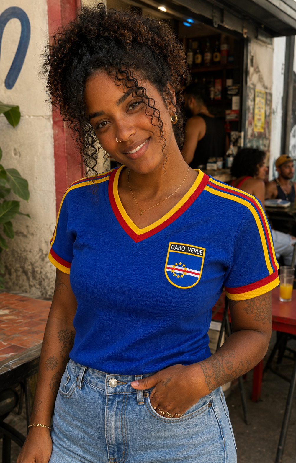 Detalhes da Baby Look Retr&ocirc; Cabo Verde