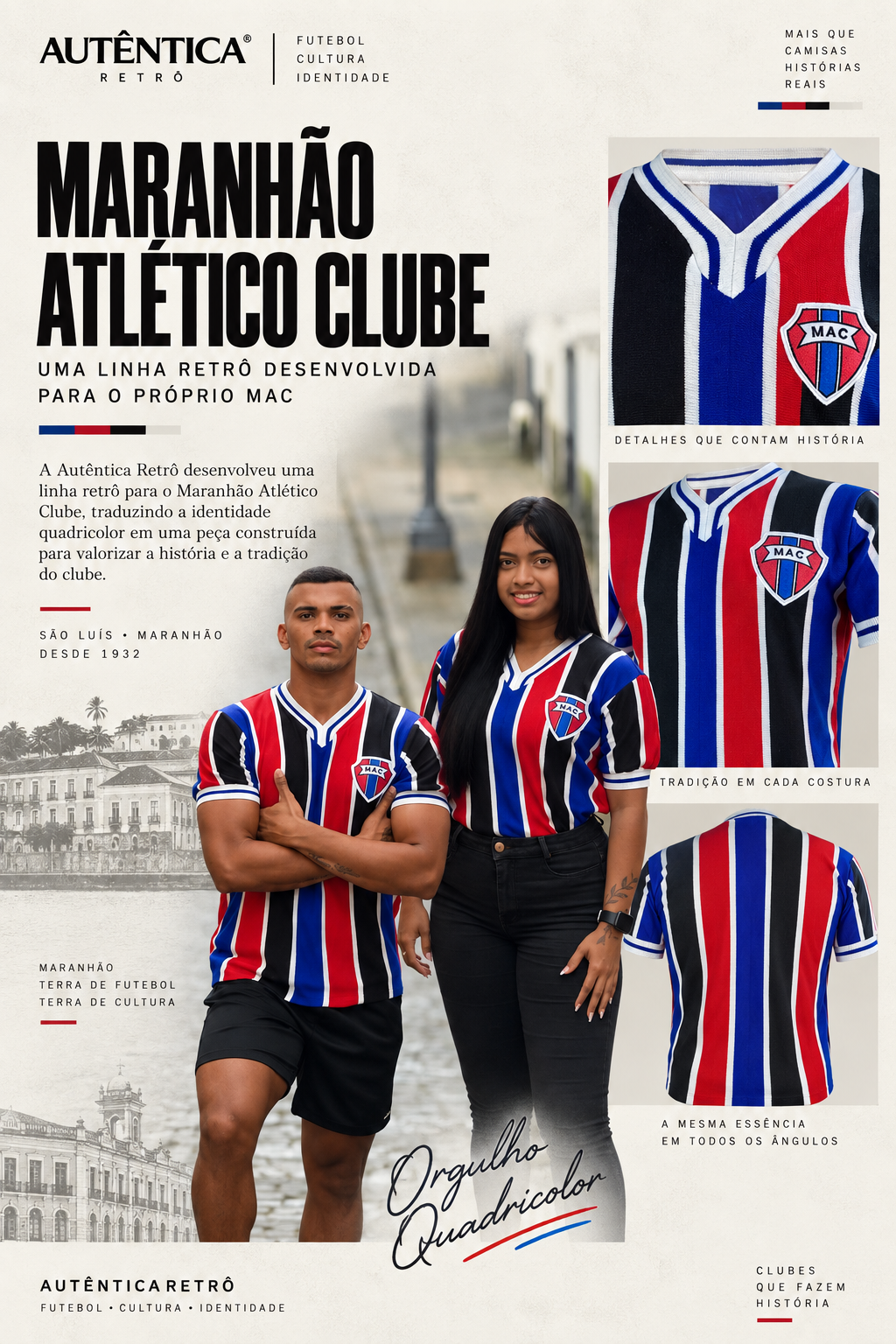 Desenvolvimento de camisa personalizada Aut&ecirc;ntica Retr&ocirc;