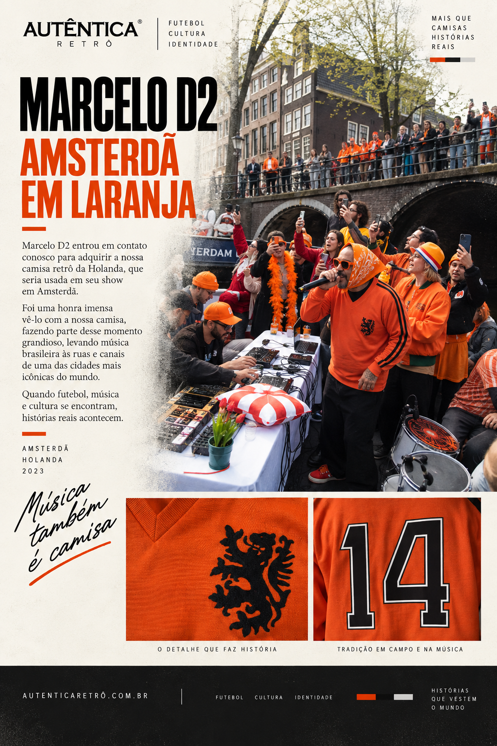 Camisa sob encomenda produzida pela Aut&ecirc;ntica Retr&ocirc;
