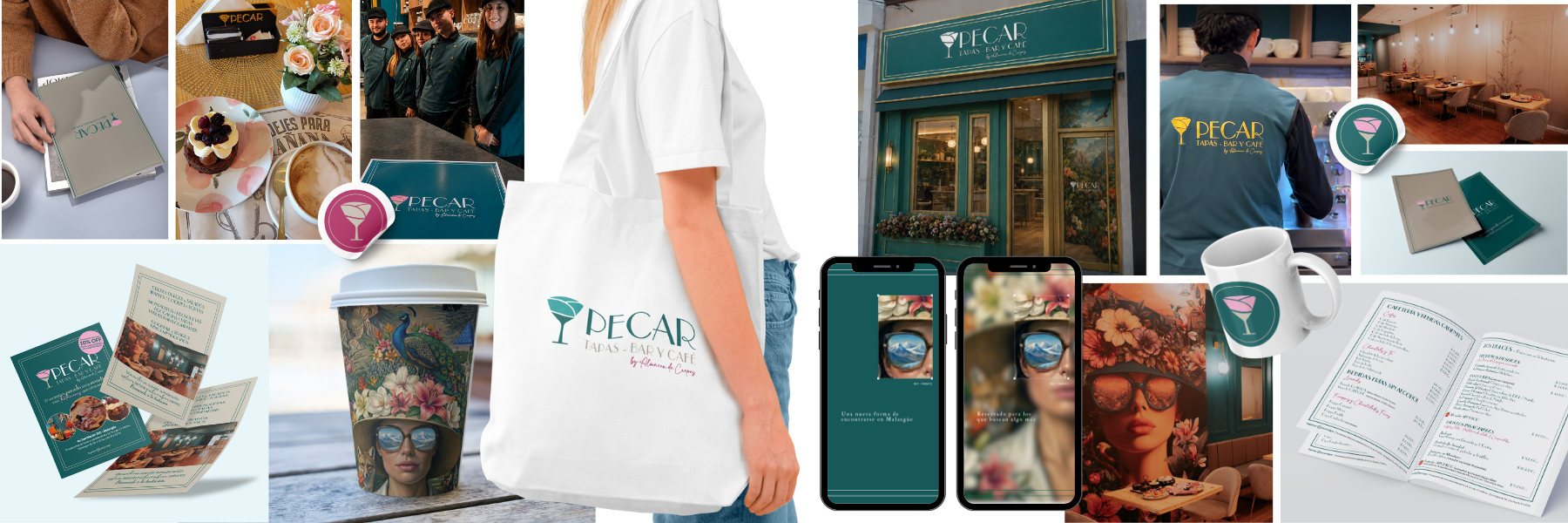 Identidad Corporativa PECAR tapas cafe bar