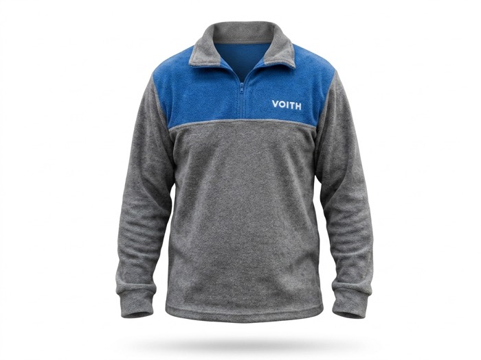 Polar gris y azul con el logo de Voith bordado
