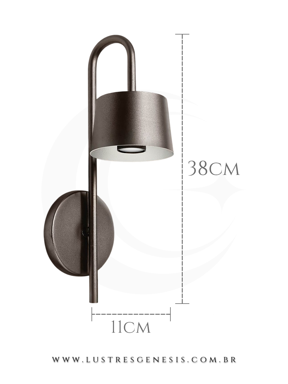 Arandela de Parede Interna Nina LED 4W Aluminio Luminaria para Cabeceira de Cama, Quarto Casal, Lavabo, Banheiro, Corredor e Escadas