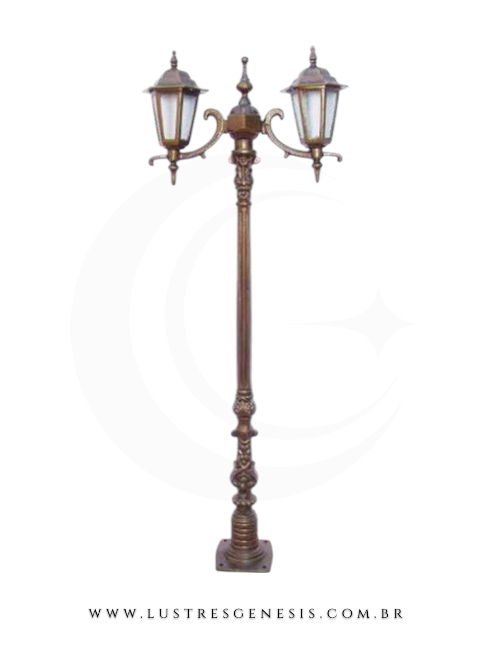 Poste de Ilumina&ccedil;&atilde;o externa Cl&aacute;ssico Retro 1,42m estrutura robusta em alum&iacute;nio fundido para jardim e fachada