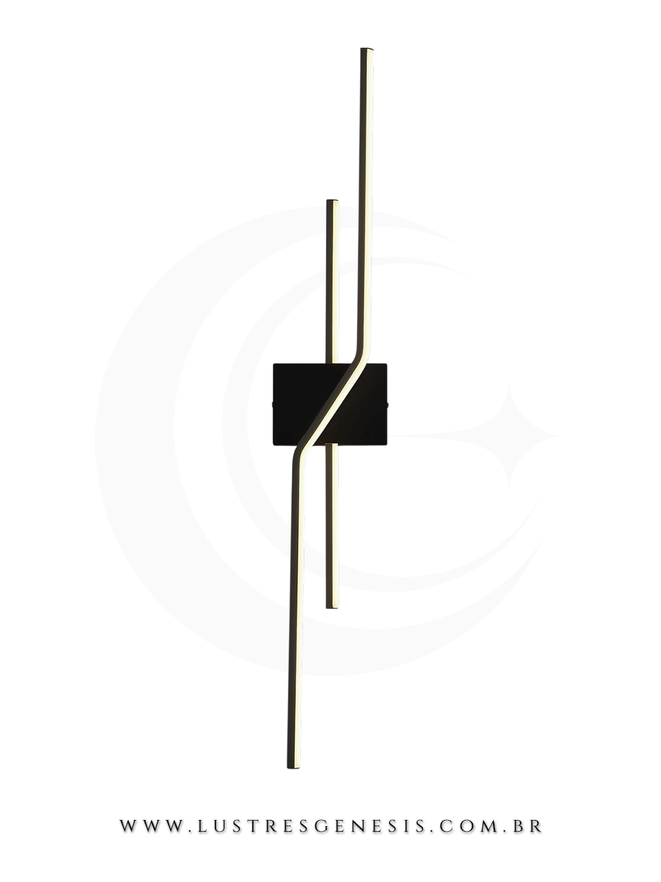 Arandela de Parede LED Tron 89cm Preto Design Moderno Linear Para Sala de Estar Quarto Corredor Hall Lavabo Cabeceira de Cama