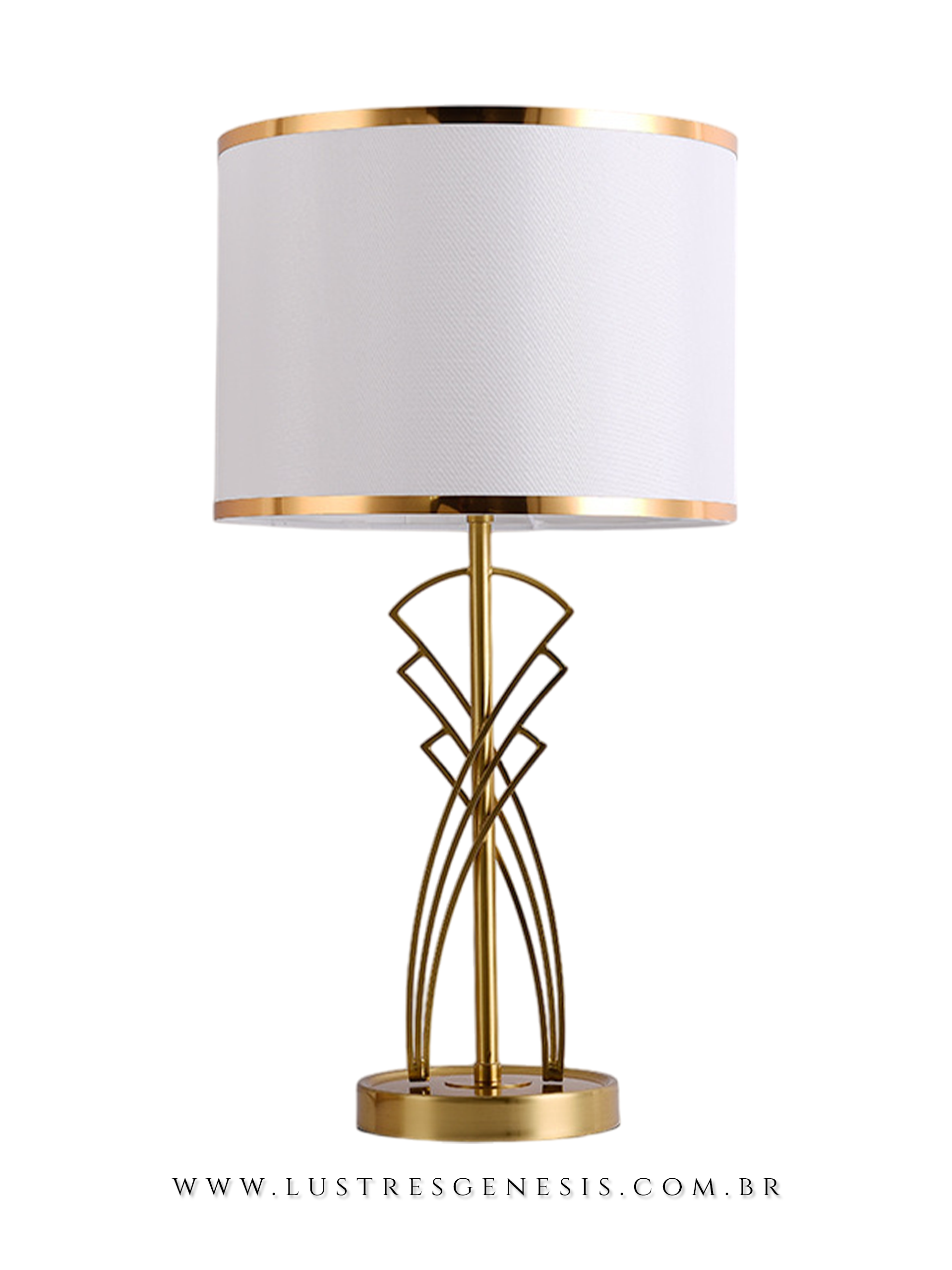 Abajur Cidonia Moderno Dourado com Cúpula Branca