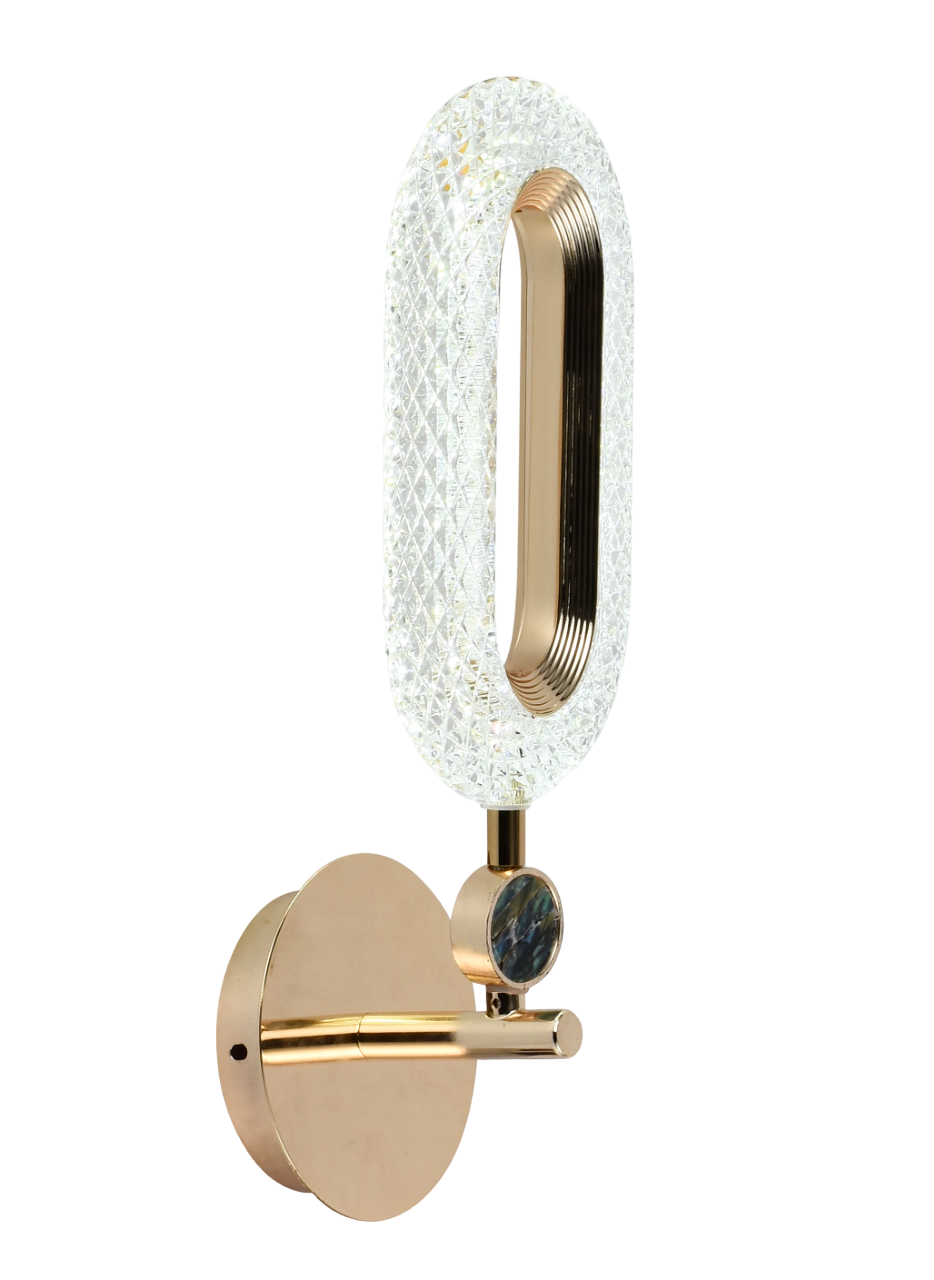 Arandela Moderna Sora Dourado com LED Integrado, ideal para cabeceira de cama e lavabos, da marca Sindora. DCB00764  Lustres Gênesis - o melhore site da Internet para comprar Lustre 