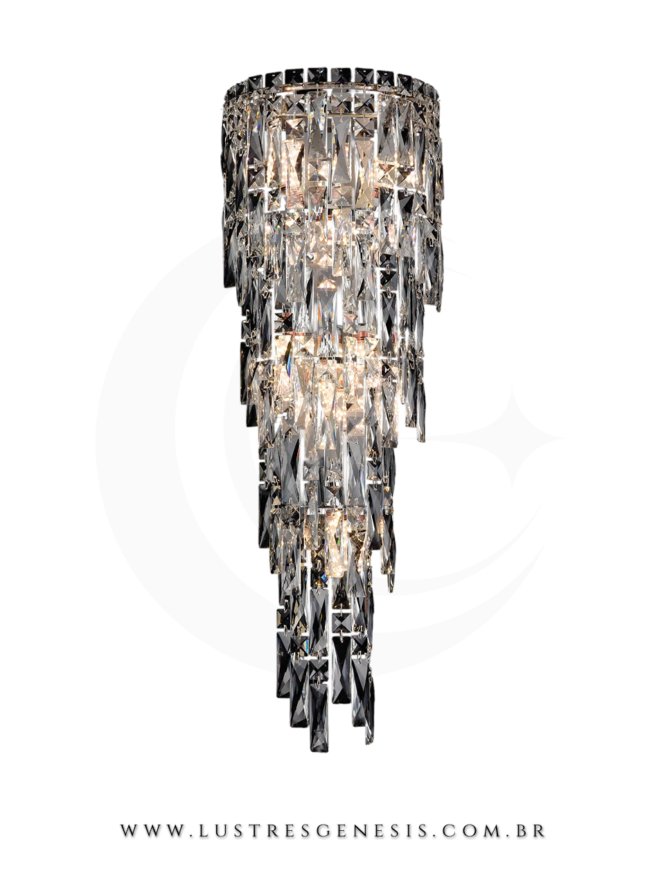 Luminária de parede cascata dourada de cristal 23cm, ideal para decoração de cabeceira de cama, corredor, quartos e lavabos