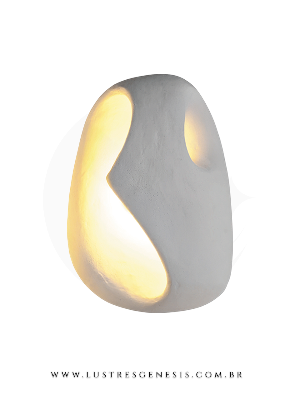 Arandela de parede em cimento modelo Dino de 35cm, com design moderno e iluminação indireta, ideal para cabeceira de cama, garagem, corredor e lavabos da marca Sindora.