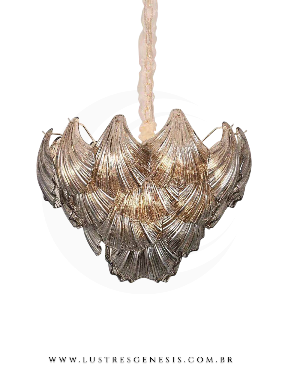 Lustre contemporâneo de cristal fumê Almond da Sindora, pendente decorativo para sala de jantar e estar