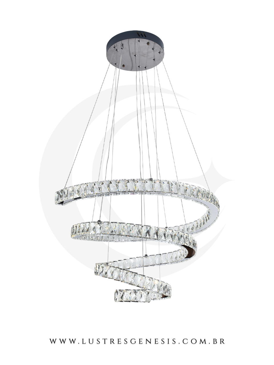 Luminária de Teto de Cristal Spirala