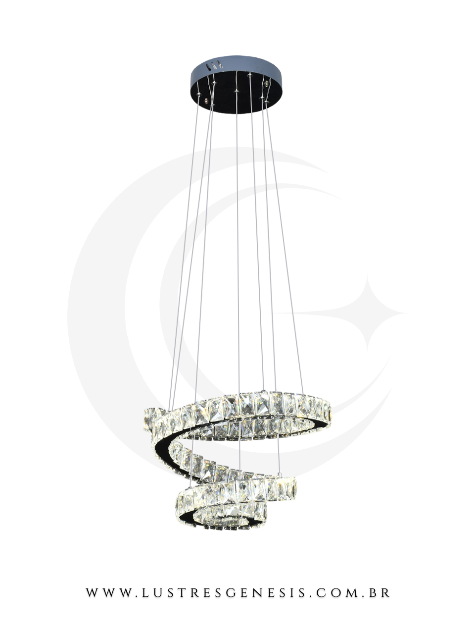 Luminária de Teto de Cristal Spirala