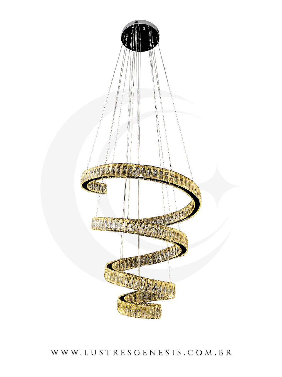 Lustre Pendente de Cristal Tornado Cromado