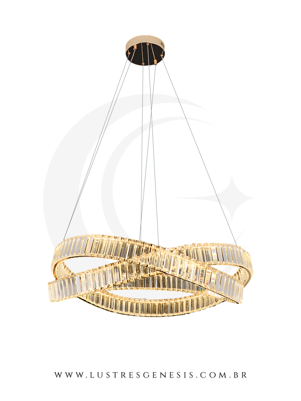 Pendente Moderno de Cristal Pretzel 