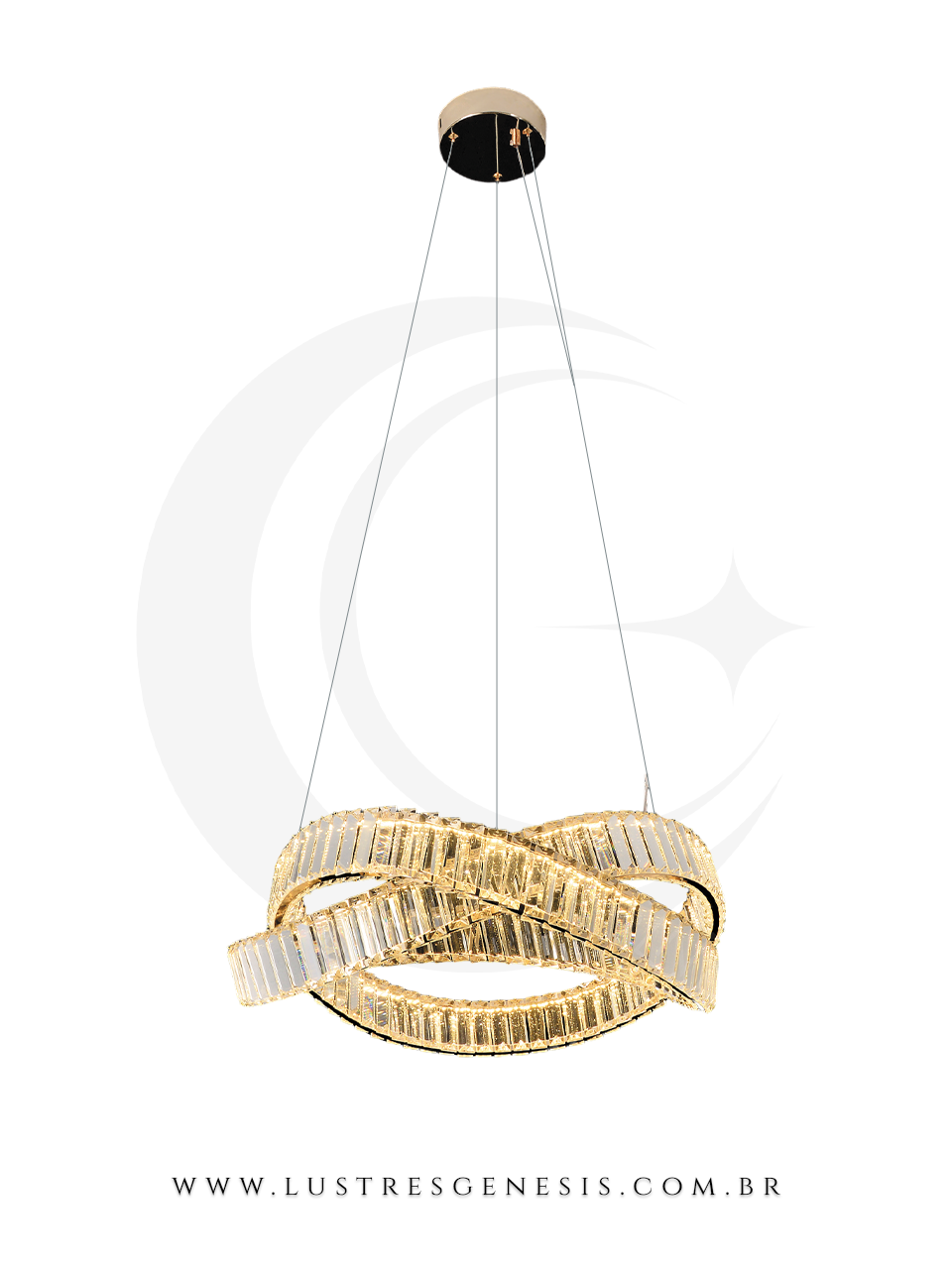 Pendente Moderno de Cristal Pretzel 