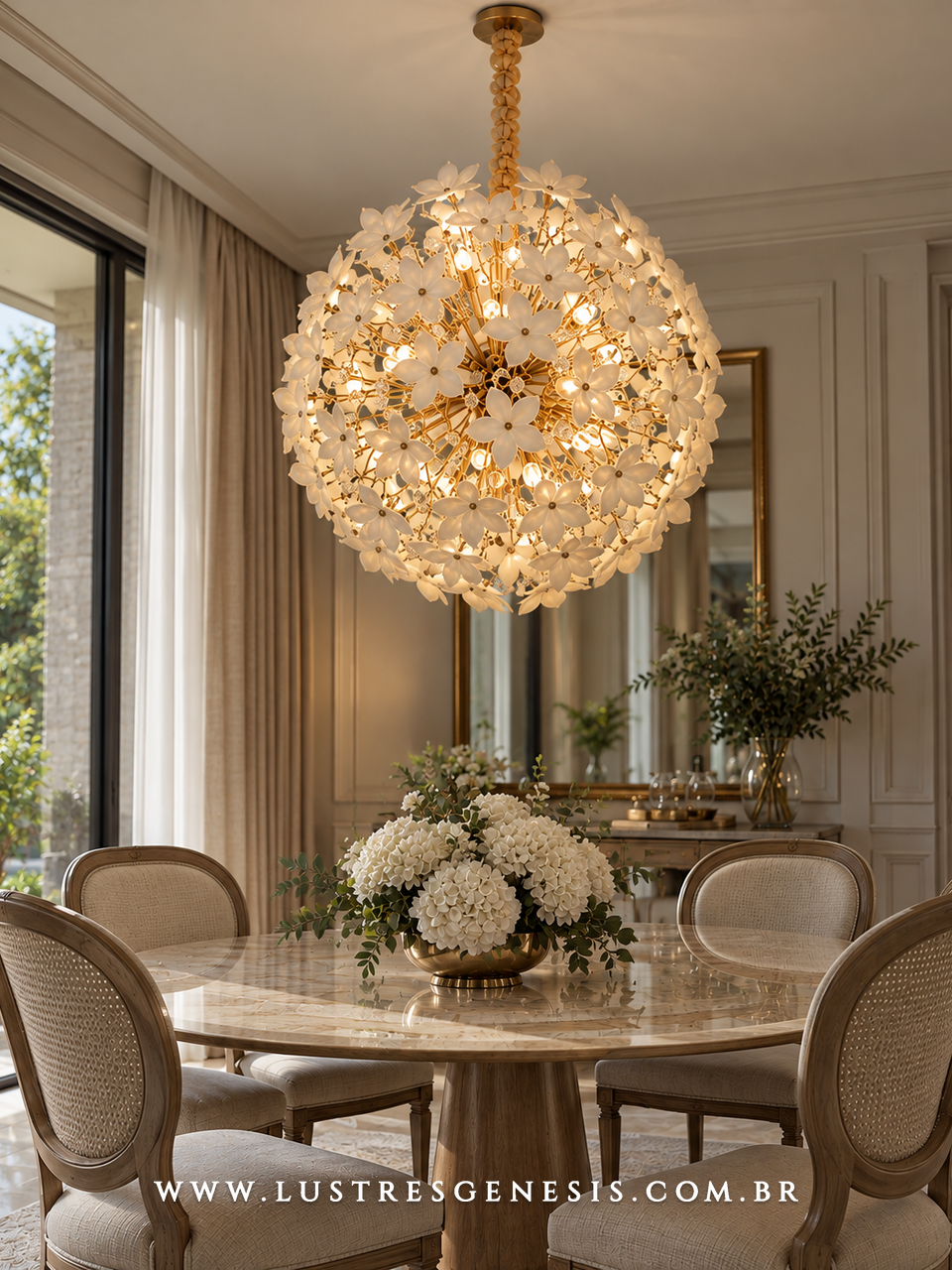 Luminaria de Teto Pendente de Cristal Moderno DCD06237 Dourado 80cm, Sala de Jantar, Suite Master, Banheiro, Mesa Area Gourmet