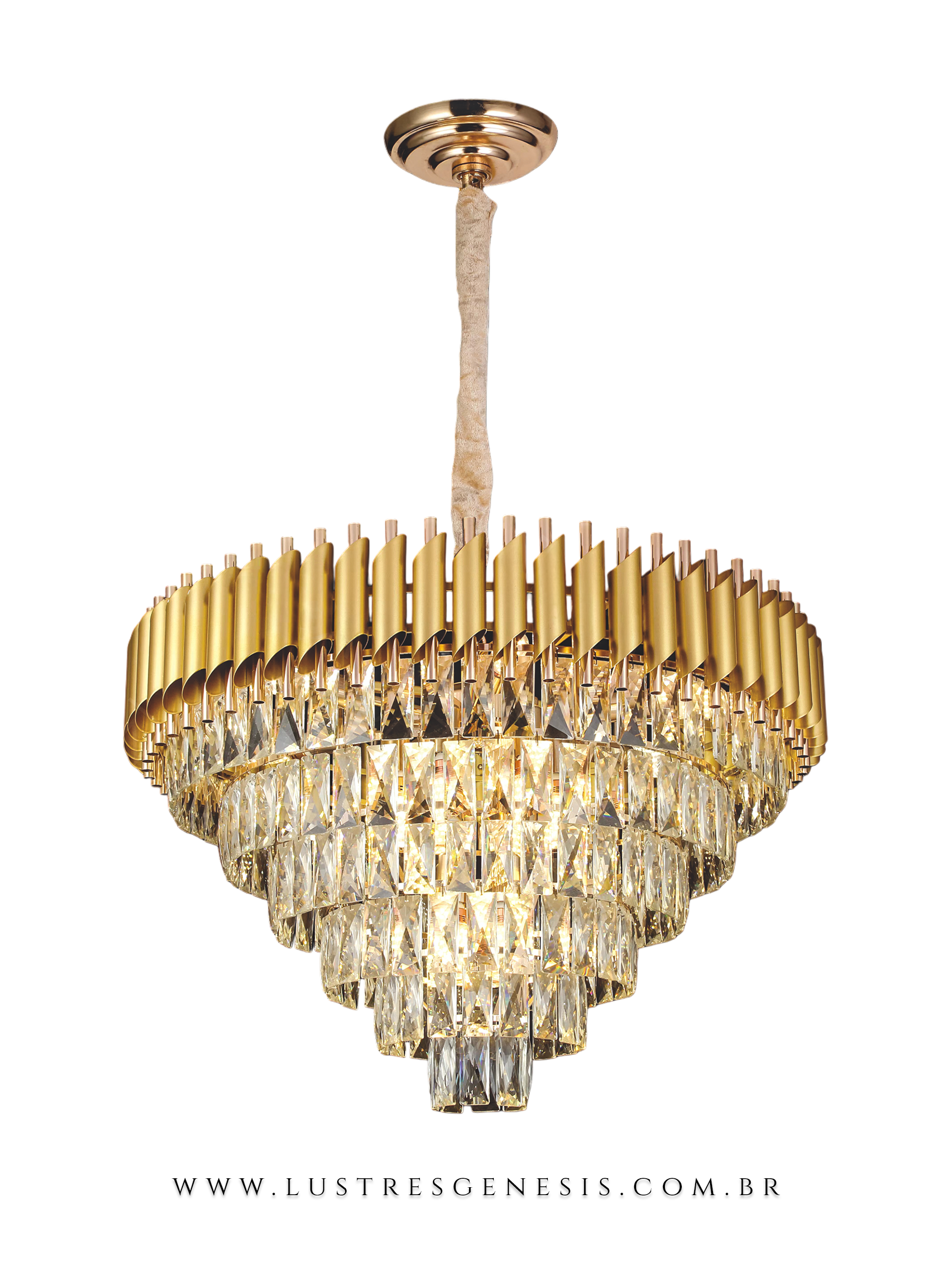 Pendente de Cristal Transparente Líbia Preto Ø75cm