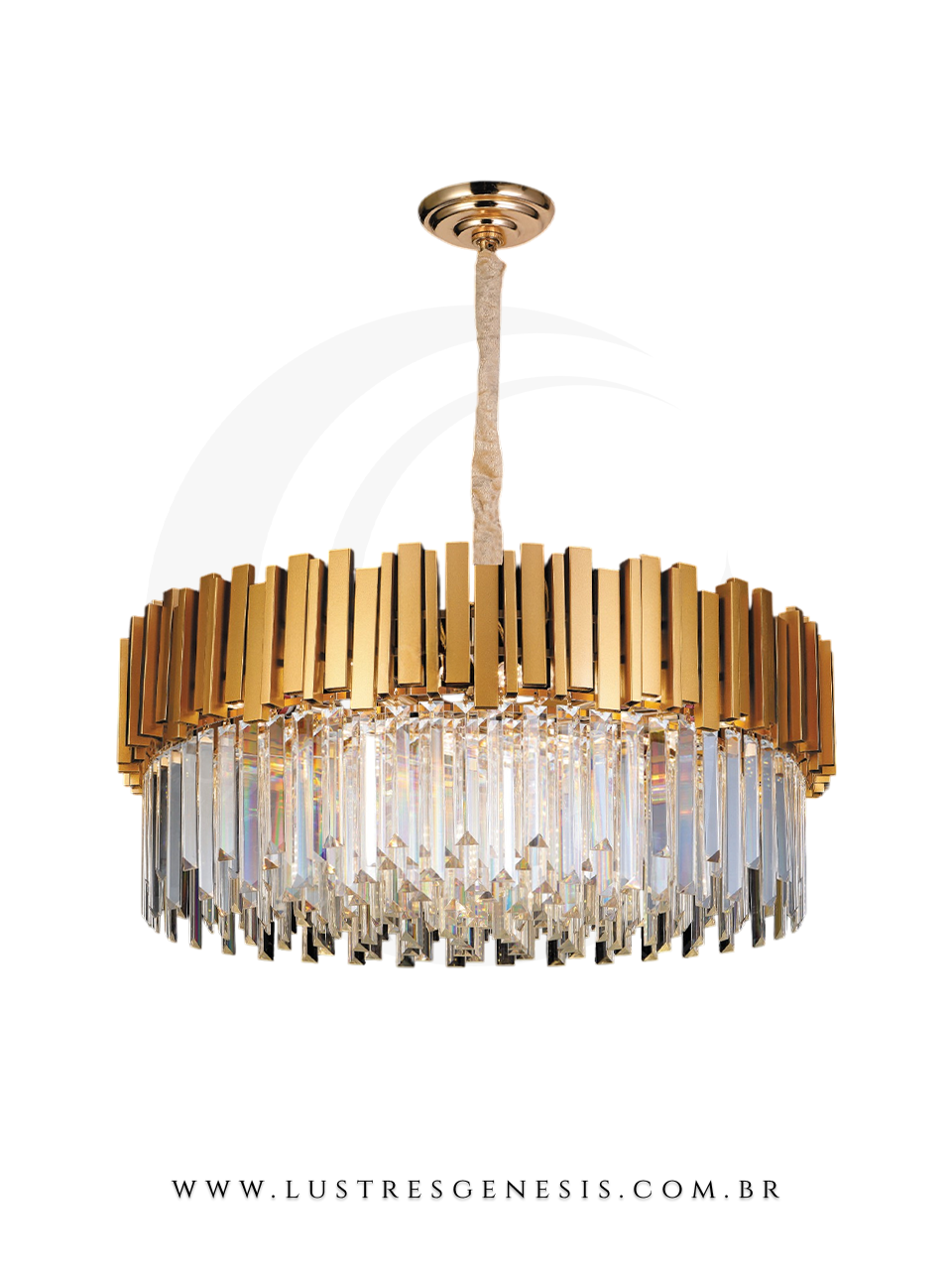 Pendente de Cristal com Detalhes em Dourado